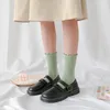 Женские счастливые забавные носки мода милые сладости принцесса рюшами женщина носки колледж сплошной цвет короткими носки набор милые сладости 5pair 201109