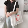 New Cotton Twill Canvas Shoulder Bag Cute Cartoon Printing Women Large Handbag Big Tote Quality Thick Shopping Bags For Ladies