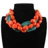 Neue große unregelmäßige Harz Halskette Frauen Böhmische Multi -Schicht -Strang Afrikanische Halskette Collare Collares de Moda Chunky Collier Y200732900760