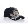 Variedade Cristal Crystal Shining Craved Coulded Denim Visor Hat bling Caps de beisebol ajustável Frete grátis B038 Y200714