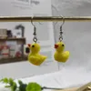 yellow duck earrings