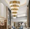 Large Big Crystal Chandelier Lighting LED Cristal Chandeliers Stair Hanging Light Home Hotel Restaurant Indoor Lighting Fixture