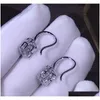 新しい2019 Luxury Jewelry 925 Sterling Silver T Shape White Topaz CZ Daimond Women Wedding Gemstones Earring Hook for Lover2813954