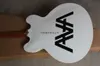 Ny ankomst White ES333 Custom Shop Jazz Guitar Grey Top Strape On Body Middle Musical Instruments 114735197