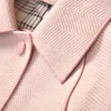 Shuchan Pink Wool Blend Coat Kvinnor Justerbar midja enstaka bröst vid midjan Kontor Lady Coats and Jackets Women 201215