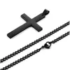 Stainless Steel Cross Pendant Necklaces Men Religion Faith Crucifix Charm Decoration Chain For Women Jewelry Gift