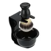 Barbear pincel unt tigela de sabão suporte de plástico alça de nylon kit de barba kit de barbeiro kit14172263