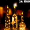 Gratis Leverans Twinkle Star 10x Warm Wine Bottle Candle Form String Light 20 LED Night Fairy Lampor Lampsträng