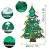 DIY Felt Christmas Tree with Ornaments Year Gifts Kids Toys Artificial Door Wall Hanging Decoration Y201020