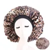 Bonnet en Satin Extra Large pour femmes, couleur unie, chapeau de nuit, soins capillaires, imprimé floral
