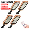 Solar Street Lights 240Cob Outdoor Security LED Light Wall Lamp Vattentät PIR-rörelsesensor Smart fjärrkontrolllampa