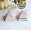 Triangular Pyramid Marble Candy Box Favor Holders For Wedding Christmas Engagement New Fashion Chocolate Gifts Boxes Bomboniera Giveaways Party Supplies AL7730