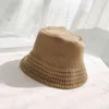 Wełna Zima Panama Kobiety Mężczyźni Bob Hip Hop Cap Gorros Solid Color Unisex Cotton Caps Man Fishing wiadro Płaski kapelusz
