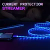 2.4A LED -glöd flödande typ C -kabel Lysande streamer TPE -kablar som laddar mikro USB -kabel för Huawei Samsung Xiaomi Android Wire Cord Cord Cord Cord Cord