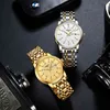 Nibosi Gold Watch för män Warterproof Sports Mens Märke Luxury Clock Male Business Quartz Armbandsur Relogio Masculino