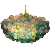 Lampe soufflée Lustre De Luxe Plafond Coloré Lumières Décoratives E14 Moderne LED Lustres Art Boule De Verre Pendentif Éclairage