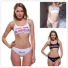2022 Women Fashion Bikini Swimsuit Letter Print Come Here Daddy Sexy Tight Strap Suit 2 Pieces Set Tracksuit The New Arrivals Listing