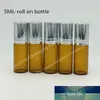 뜨거운 판매 500pcs 5 ml 롤 향수 병, 5 ml 앰버 에센셜 오일 롤 병, 작은 갈색 유리 롤러 컨테이너 5ml