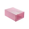 Zagęścić Clear Plastikowe pudełko na buty Dustoodporne pudełko do przechowywania obuwia Flip Transparent Shoe Boxes Candy Color Backable Shoes Organizer Box SXA13