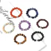 Natural Stone Beads Rings Elastic 4mm Crystal Round Strand Finger Ring Handmade Creative Band Ring Women Men Party Jewelry 1pc