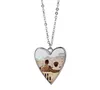 Wholesale Sublimation Blank Love Heart Shaped Necklace Pendant with Chain Metal Personality DIY Gift Fashion Necklaces Women Christmas SN