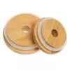 7cm 8cm Wooden Coffee Mug Lid Round Glass Cans Cup Cover Hollows Lids With Silicone Seal Bar Storage Tanks Anti Dust Covers BH5908 TYJ