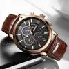 Lige herenhorloges top merk luxe heren polshorloge lederen quartz horloge sport waterdichte mannelijke klok relogio masculino + doos 220113