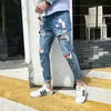 Top qualità 2020 Distressed mendicante jeans maschio gigante buco strappato bei piedi maschili hip hop streetweat cowboy harem pantaloni da uomo LJ200260a