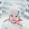 Nouveau automne hiver bébé enfants tricoté mignon dessin animé dinosaure nœud papillon casquette garçons filles chaud Beanie enfants chapeaux