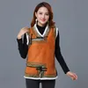 Feminino moda colete jaqueta inverno quente mangas vestuário estilo nacional waistcoat vintage mulher bordada elegante outwear