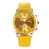 15 kolorów Genewa Women039s Watch Designer kwarc Waches Relogio Roman Numerals Faux Skórzane marki Bransoletka zegarek 2362695