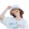 새로운 표범 양면 착용 양동이 모자 여성 여름 분지 모자 큰 가장자리 Sunhat Sunbonnet Fedoras 패션 비치 모자