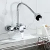 Fluxo Spray Bubbler Banheiro Banheiro Torneira Torneira Montado Dual Hole Hot e Frio Água Flexível Tubulação De Cozinha Misturador