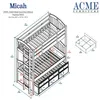 US-Aktien Acme Micah Etagenbett Trundle (Twin / Twin) in Espressomöbeln 40000 für Home Schlafzimmer A31