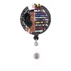 Custom Key Rings Medical Black Nurse Magic Rhinestone Retractable ID Holder For Name Accessories Badge Reel With Alligator Clip