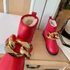 Zincir Süslenmiş Kar Botları Doğal Koyun Kürk Kış Ayakkabı Kadın Ayak Bileği Çizmeler Düz Topuk Rahat Kız Ayakkabı Botas Feminina