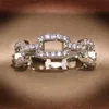 Ins Top Selling Hop Hip Vintage Fashion Jewelry 925 Sterling Silver Ring Pave White Sapphire CZ Diamond Women Wedding Finger Ring Gift6056531