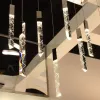 2022 Modern Loft LED Chandeliers K9 Crystal Chrome Duplex Stair Chandelier Living Room Hotel Ceiling Hanging Light Luxury Pendant Lamp