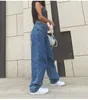 Jean bleu rétro streetwear pantalon grande taille vêtements taille haute jean mode ample jambe droite maman 220310