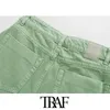 TRAF Femmes Chic Mode Asymétrique Wrap Style Denim Shorts Jupes Vintage Zipper Fly Poches Femme Jupe Pantalones LJ200815