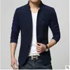 Mäns ullblandningar Högkvalitativ 2021 Mode Ytterkläder Mäns Mandarin Krage Pure Färg Patchwork Woolen Overcoat Casual Suit Jacket1