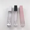 Contenedores de caja de plástico de brillo de labios vacíos Contenedor de tubo de brillo de labios de plata negra rosa Mini botella dividida de brillo de labios