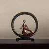 Vilead Resin Abstract Yoga Figurine Creative Lady Girl Miniatures家庭装飾のための美しいモデル結婚式の装飾T200703281T