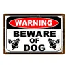 Metalowe znaki retro ostrzeżenie niebezpieczeństwo metalowy znak blaszany Uważaj na psa kota na strażnika plakatu na ścianie plakat domowy świąteczny wystrój