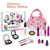 Filles Make Up Toy Set Pretend Play Princesse Rose Maquillage Beauté Sécurité Non-toxique Kit Jouets pour Filles Dressing Cosmétique Voyage Sac LJ201009