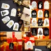 Świąteczne dekoracje świąteczne dostawy domu ogród 48 sztuk DIY Kraft Papier Xmas Dekoracji Ball Prezent Wrap Tag Etykietki Zawiesza Tagi Drop De