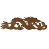 Dragon chinois Vintage bois non peint Carvedl Coin Applique Cadre pour la maison Porte de l'armoire murale Décoratif Miniature en bois Artisanat T200703