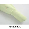 Kpytomoa المرأة الأزياء تطريز الأزهار اقتصاص سترة cardigan سترة خمر الأكمام الطويلة أنثى قمم أنيقة أنيقة 201203