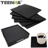 Teenra 6 pcs antiderrapante silicone bebendo coaster conjunto titular coaster coasta conjunto redondo copa copo tapete conjunto preto mesa 201123