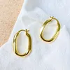 Ear Cuff Stylish Celin and Boucles d'oreilles, 2 boucles d'oreilles design minimaliste français ovales grand cercle en or